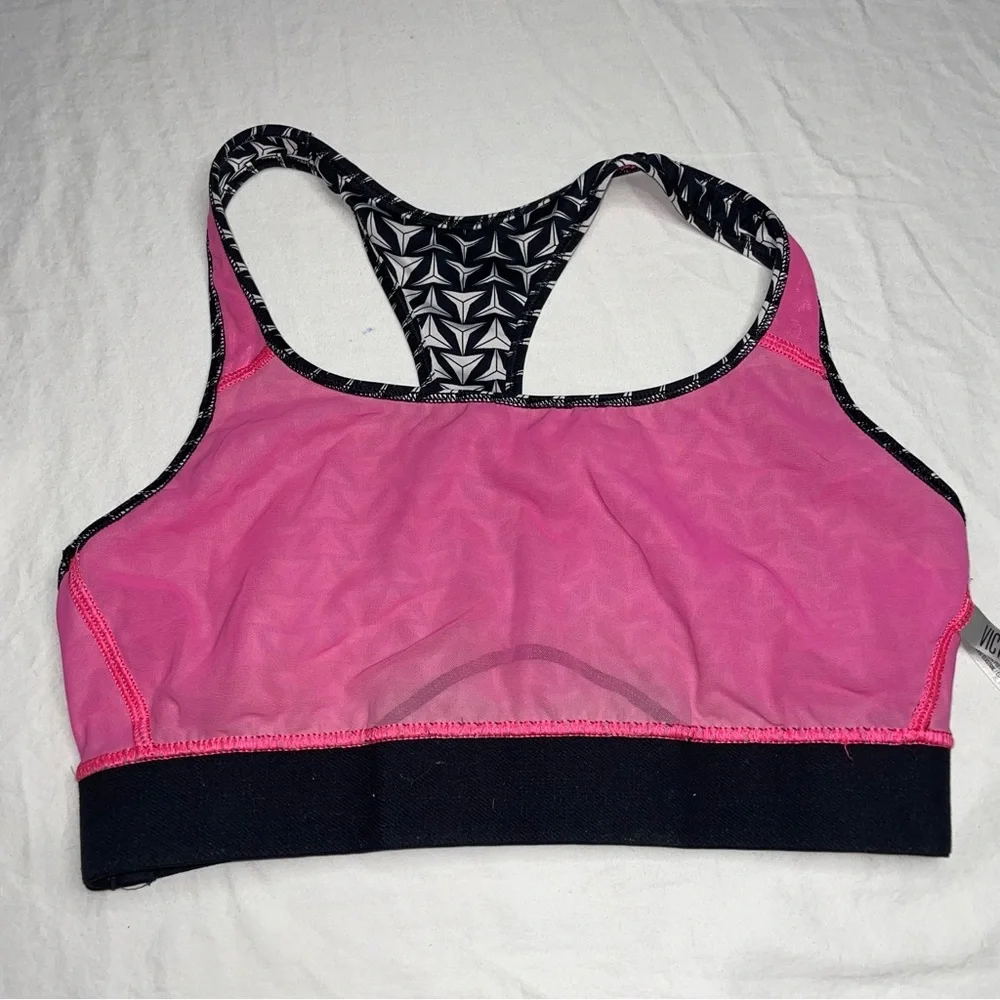 Victoria Sport VSX Women’s Large Racerback Sports Bra Black And White Patterned